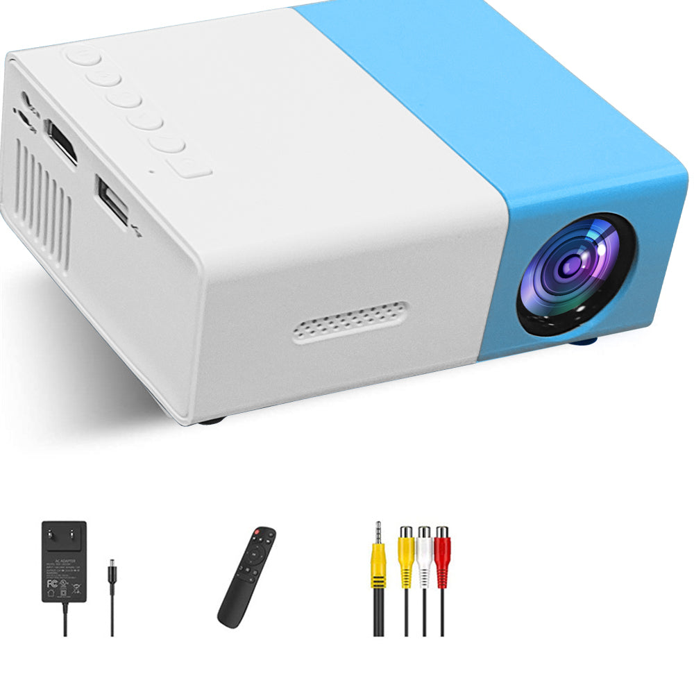 Mini Projector Portable Projector for Cartoon Kids 1080P FHD Mini Movie Projector Home Theater 60" Display Supported, 30,000 Hrs LED Lamp Life, 1500 Lux, Compatible with HDMI/VGA/USB/TV Box/Laptop for Indoor Outdoor