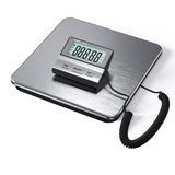 Digital Shipping Scale, 440lb (200Kg) Heavy Duty Stainless Steel Freight Scale, Hold/Tare Function, Manual/Auto Off LCD Display, Battery & AC Adapter Included