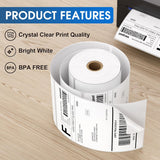 4”x6” Direct Thermal Shipping Labels – 12 Rolls, 220 Labels per Roll (Total 2,640 Labels) | Roll Format  |Compatible with Zebra & Rollo | Permanent Adhesive | BPA & BPS Free