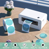 2" Blue Round Direct Thermal Labels – 750 Labels per Roll, 2 Rolls per Box | Self-Adhesive, Waterproof, Removable | Circle Thermal Sticker Paper for Organization, Warehousing, and Business Use