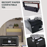 SYSON 3" x 150' Bond Kitchen Printer Paper Rolls – 1-Ply, 30 Rolls/Case, Non-Thermal Receipt Paper, Compatible with Epson, Bixolon, Citizen, Star, and More