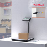 Digital Shipping Scale, 440lb (200Kg) Heavy Duty Stainless Steel Freight Scale, Hold/Tare Function, Manual/Auto Off LCD Display, Battery & AC Adapter Included