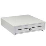 White 16" Automatic Cash Drawer with Removable Coin Tray (5 Bill/5 Coin) - syson