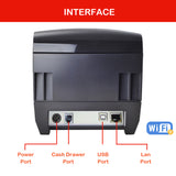 *WiFi* Kitchen Printer 80mm Thermal Receipt Printer with USB LAN Port for Restaurant Receipt and Kitchen Printing ESC/POS Support Linux Windows