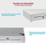 White 16" Automatic Cash Drawer with Removable Coin Tray (5 Bill/5 Coin) - syson