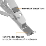 Portable Laptop Desk Stand Foldable, Ergonomic Ventilated Laptop Riser Compatible with 10-16” Laptops - syson