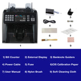 Money Counter Machine Mixed Denomination, Value Counting, Multi Currency Bill Counter, Serial Number, 2 CIS/UV/MG/MT/IR Counterfeit Detection, Bill Counter for Various Business
