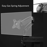Single Desk Mount Fully Adjustable Gas Spring, Fit Most 17"-32" Computer Monitor, Holds 4.4 to 19.8 lbs - syson
