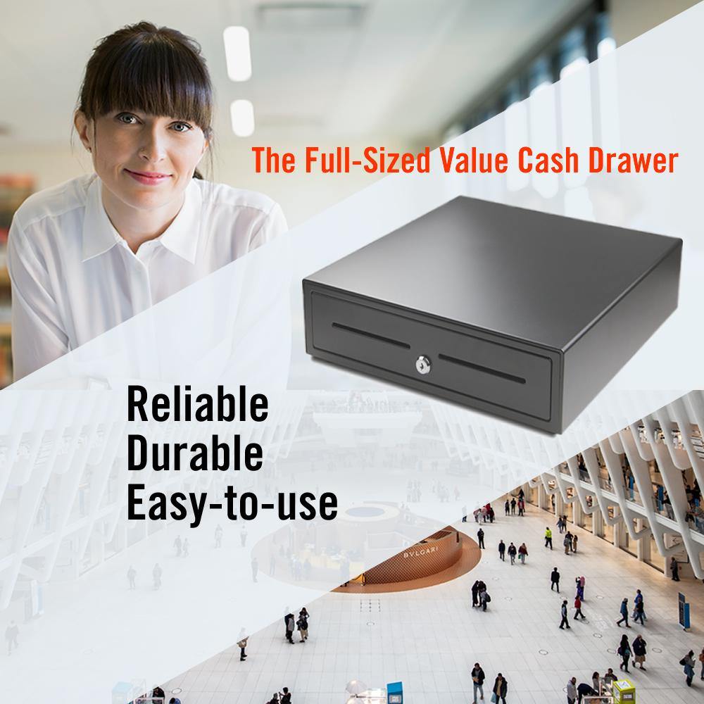 16" x 16" Automatic Cash drawer 405A 5B8C, Compatible with Receipt printer, 2 Keys - syson