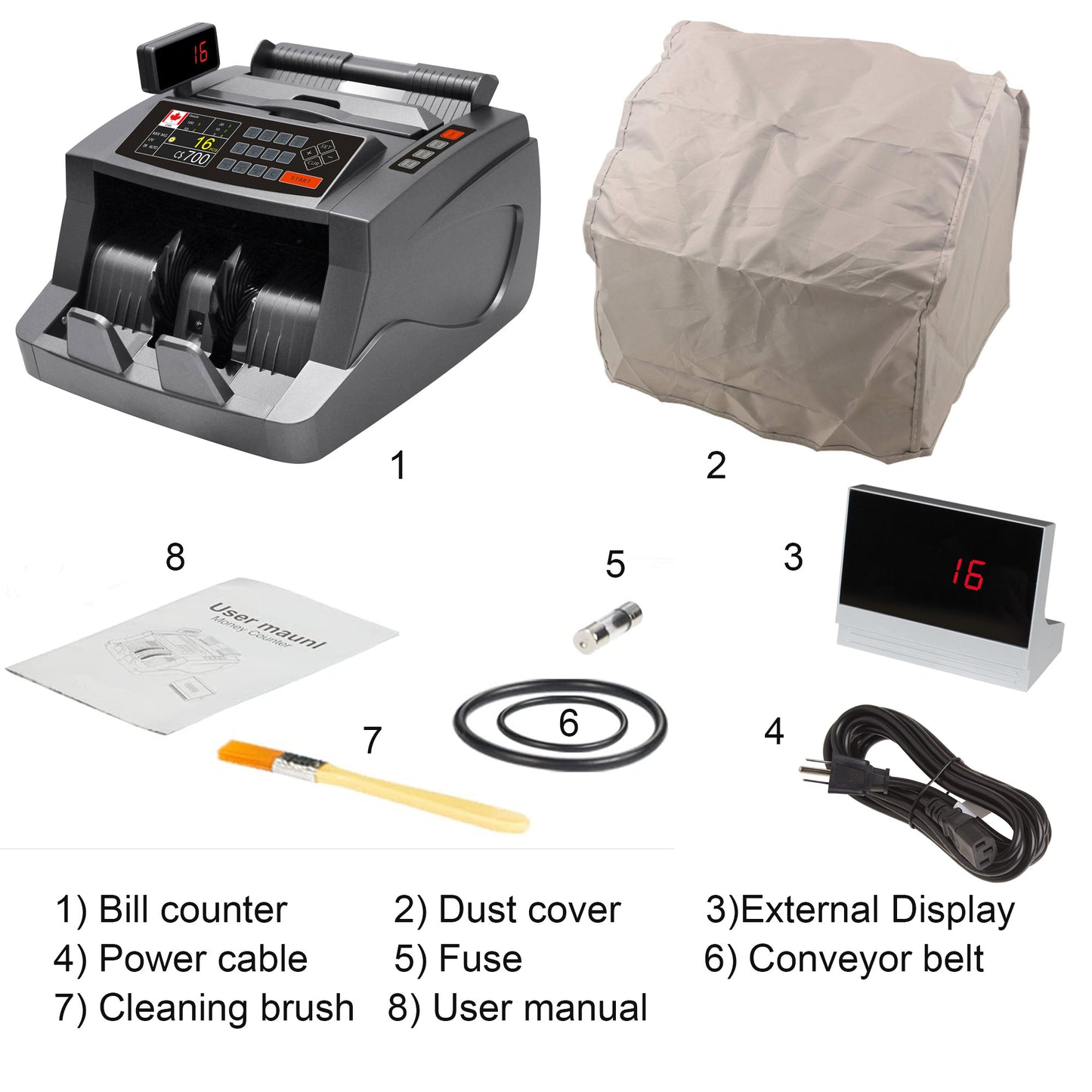 Money Counter Machine Count Value of Bills, UV/MG/IR/DD Counterfeit Detection Bill Counter - Cash Counter with 2.8-inch TFT Display + Side LED Display, 6 Modes Add/Batch/ Count /Auto /Manual/Restart, 1,000 Notes Per Minute
