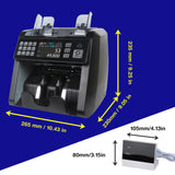 Money Counter Machine Mixed Denomination, Value Counting, Multi Currency Bill Counter, Serial Number, 2 CIS/UV/MG/MT/IR Counterfeit Detection, Bill Counter for Various Business