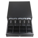 Syson POS Heavy Duty Cash Drawer 16"x16.5"x4" POS Cash Box Steel-Made Cash Box Cash Register w/Bill & Coin Till Trays, Compatible for All Point of Sale System Printers- Black - syson