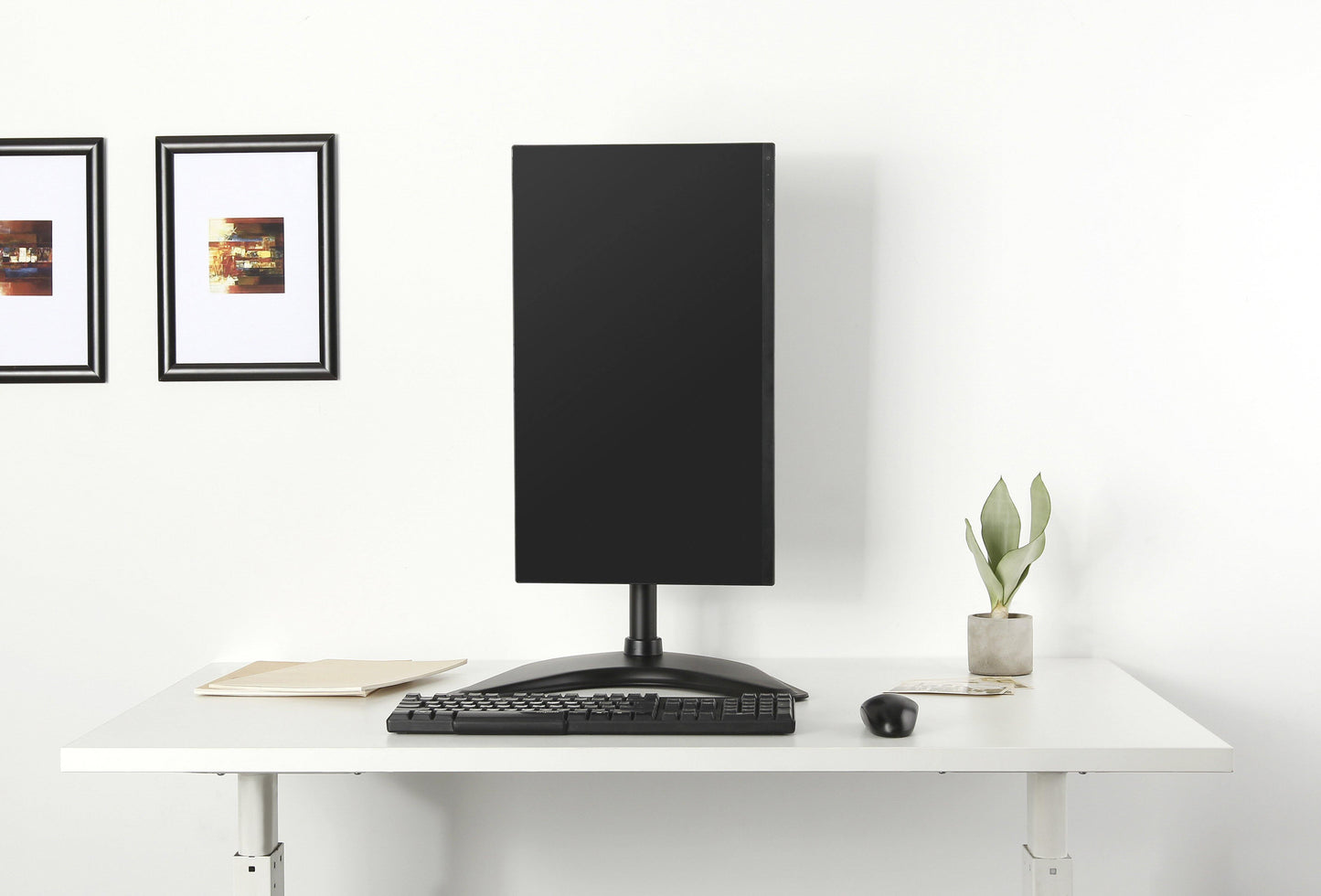 Single Monitor Stand Freestanding VESA Steel Mount Base Riser fits 13 to 27 inch Screens - syson