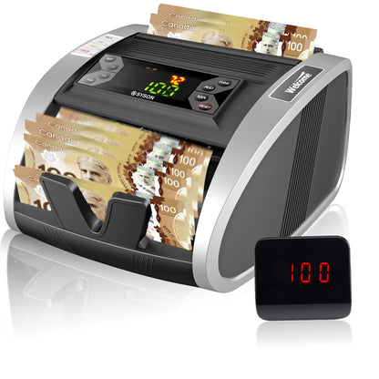 Money Counter with UV, MG, IR Counterfeit Detection, Bill Counter with External Display, 1200/min