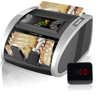 Money Counter with UV, MG, IR Counterfeit Detection, Bill Counter with External Display, 1200/min