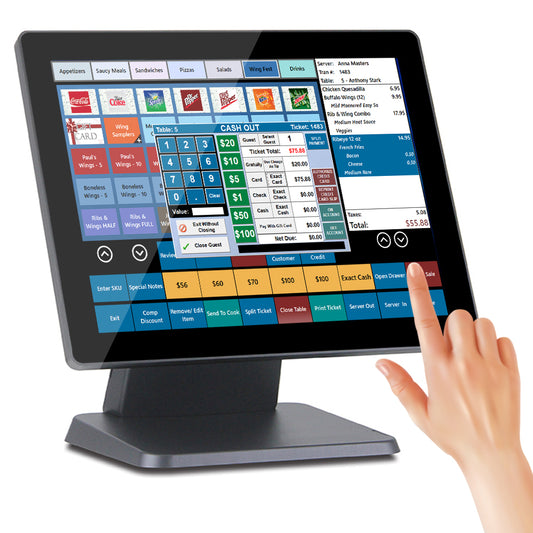 15" Touch Screen POS Capacitive LED Multi-Touch Touch Screen, True Flat Seamless Monitor for Restaurant Kiosk Retail