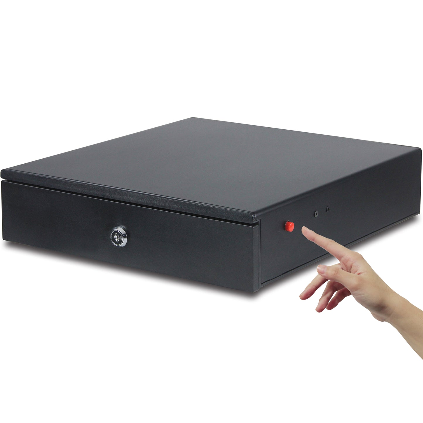 13" Manual Push Open Cash Drawer with Removable Coin Tray 4 Bill/ 4 Coin, 2 Keys