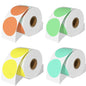 2" Round Direct Thermal Labels – 4-Color Pack (Green, Blue, Orange, Yellow), 750 Labels per Roll, 4 Rolls | Waterproof, Removable, Self-Adhesive Circle Stickers