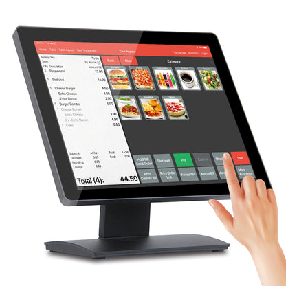 Syson POS 19" Capacitive Touch Screen Monitor, 1280×1024 LCD Display, 4:3 True Flat, Multi-Touch, Supports VGA/HDMI/USB, for POS System, Restaurant, Retail, Kiosk