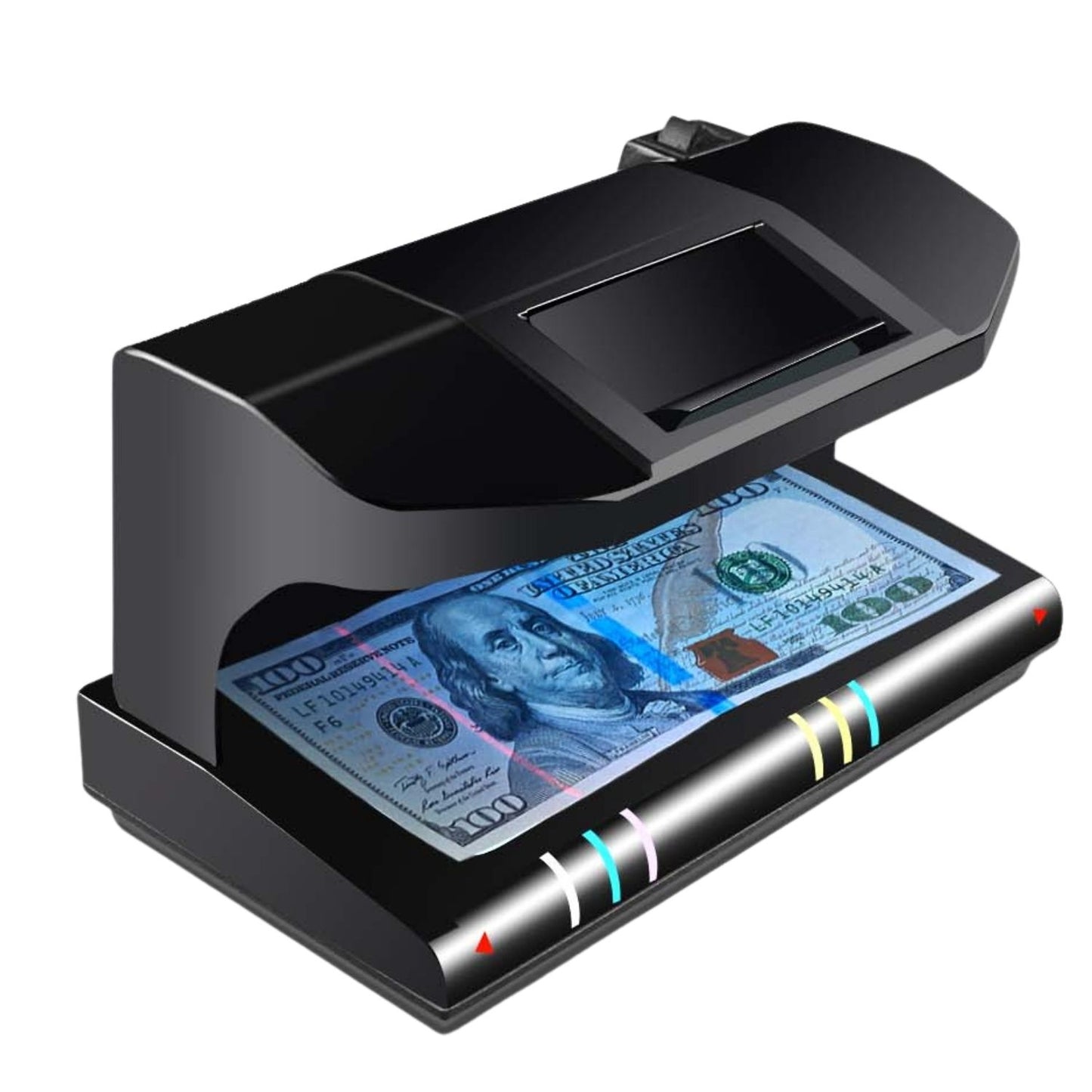 Portable 4-in-1 LED Counterfeit Money Detector – UV Light, Magnetic Sensor, Watermark Backlight & Magnifier – USB Powered Bill Verification Machine (No Adapter or Battery Included)