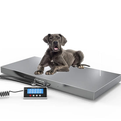 1100Lbs x 0.2Lbs Digital Livestock Scale Large Pet Vet Scale Stainless Steel Platform Electronic Postal Shipping Scale Heavy Duty Large Dog Hog Sheep Goat Pig Sheep