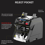 Bank-Grade Multi-Currency Money Counter – 1+1 Pocket Mixed Denomination Bill Counter & Sorter, Dual CIS Sensors, 4.3” Touchscreen, Adjustable Speed, Counterfeit Detection