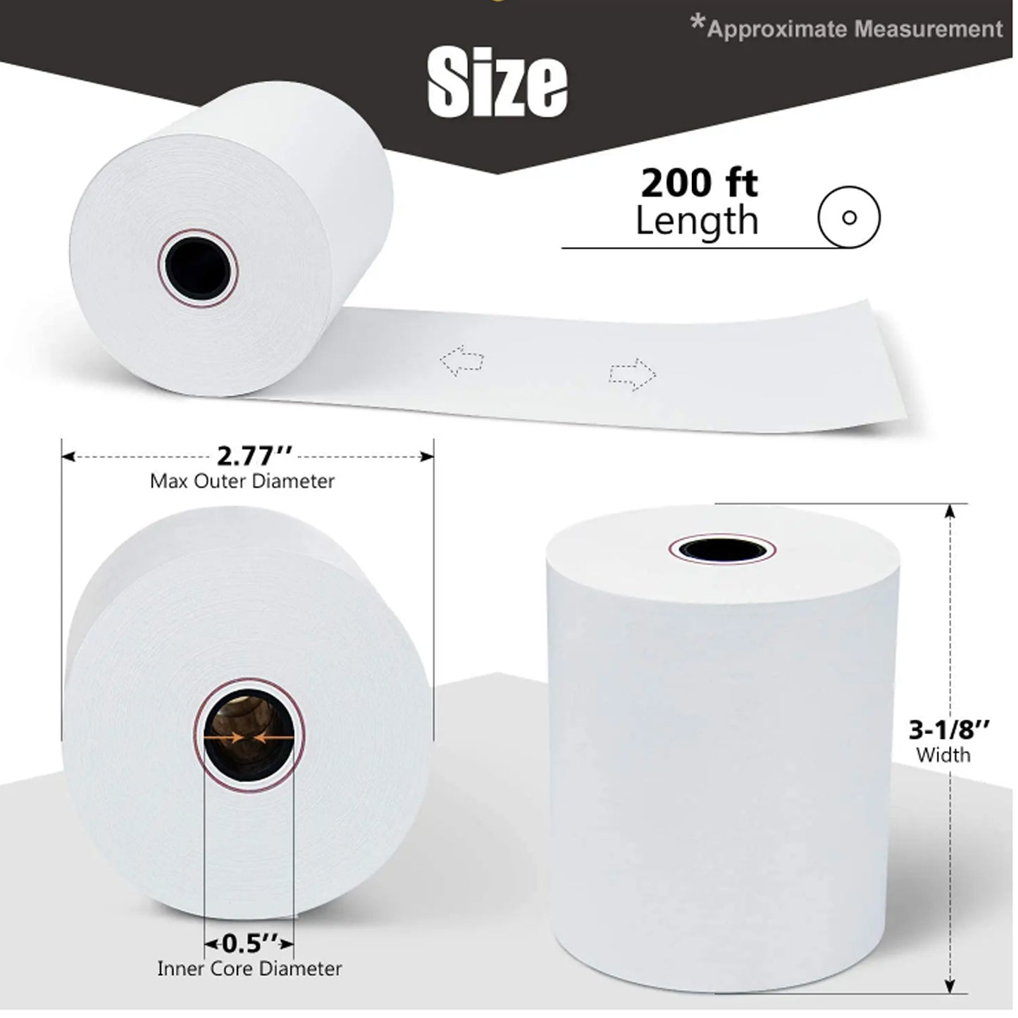 SYSON 3 1/8" × 200' Thermal Paper Rolls – 30 Rolls/Case | BPA-Free 80 mm POS Receipt Paper for Clover, Epson, Star
