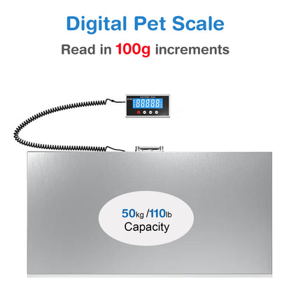 1100Lbs x 0.2Lbs Digital Livestock Scale Large Pet Vet Scale Stainless Steel Platform Electronic Postal Shipping Scale Heavy Duty Large Dog Hog Sheep Goat Pig Sheep