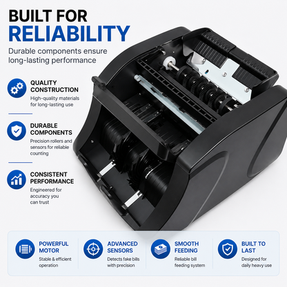 Mixed Denomination Money Counter Machine with CIS, Multi-Currency Bill Counter for CAD USD EUR GBP MXN INR PHP JPY, Counterfeit Detection, External Display