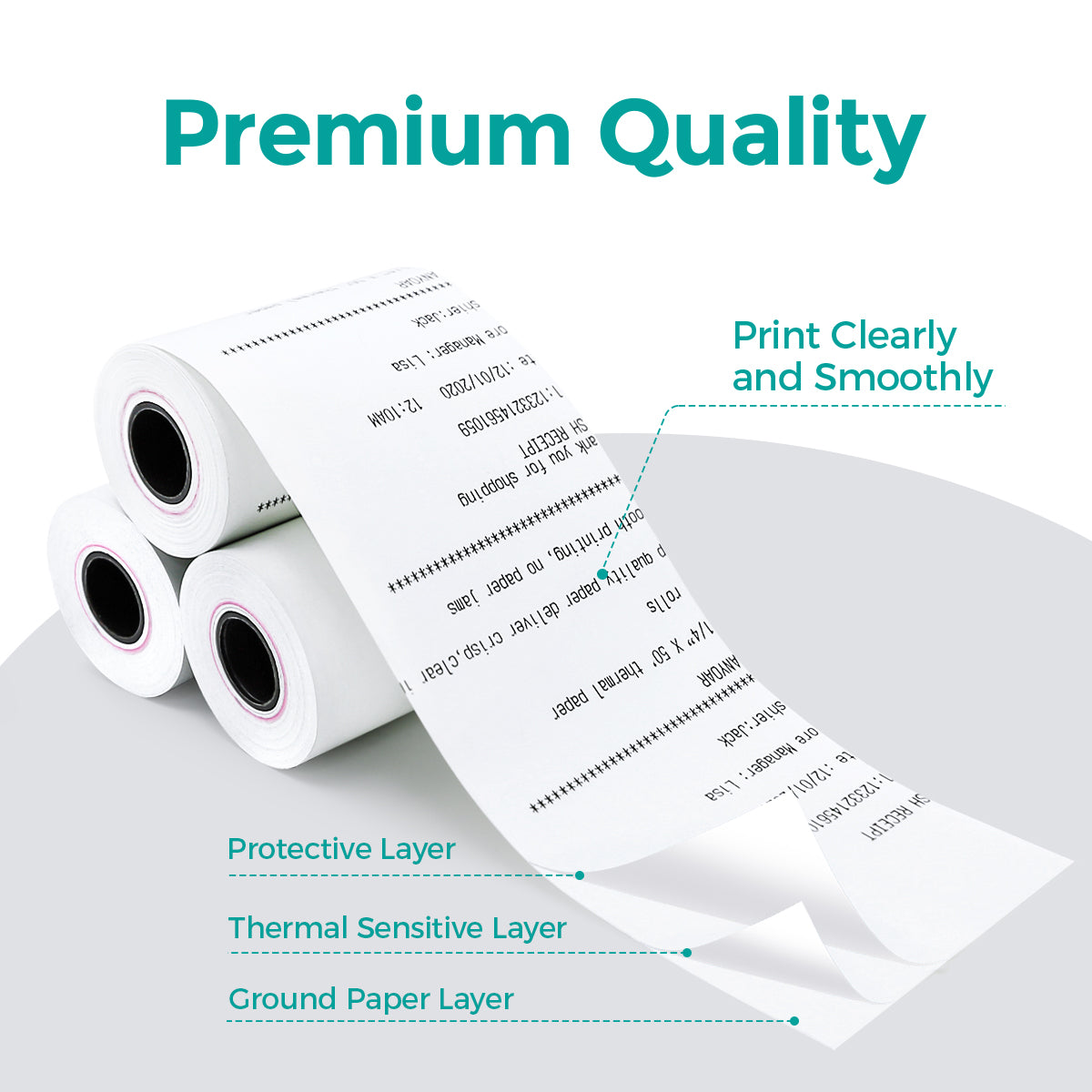 SYSON Thermal Paper Rolls 2 1/4" x 55' (50 Rolls/Case),&nbsp; BPA Free Receipt Paper , 2.25 x 55 ft Thermal Printer Paper Fits 58mm Mini Thermal POS Printer &amp; Square Terminal Credit Card Machines
