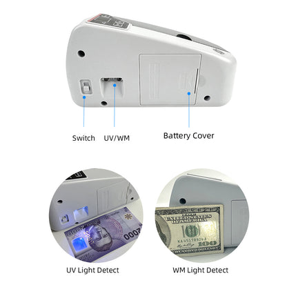 Portable Handy Bill Counter Cash Banknote Counter Money Currency Counting Machine AC or Battery Powered