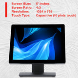 17" Touch Screen POS Capacitive LED Multi-Touch Touch Screen Monitor for Restaurant Kiosk Retail