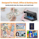 Portable Counterfeit Money Detector with UV Light – USB Powered, Auto Sensor, Compact Design for Cash, ID, and Credit Card Verification – Suitable for All Currencies