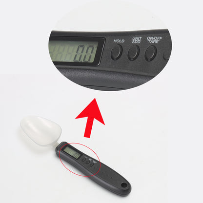 Spoon Scale, Electronic Food Scale 500g/0.1g Weighing for Grams and OZ, Digital Kitchen Scale with Handle Grip and Spout for Coffee Power, Pills, Tea, Flour, Oil, Baking