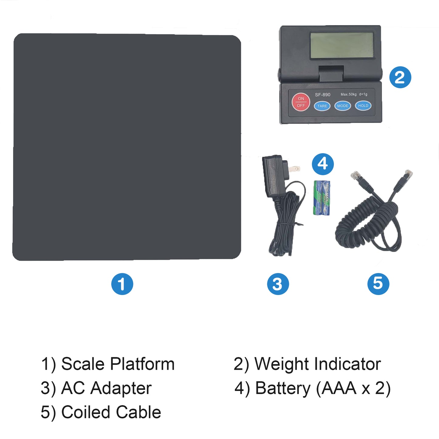 Syson Digital Shipping Scale, 1g High Accuracy! 110lbs Postal Scale, Hold/Tare Function, Manual/Auto Off LCD Display, Lightweight Scale for Packages/Luggage/Home, Battery & AC Adapter Included