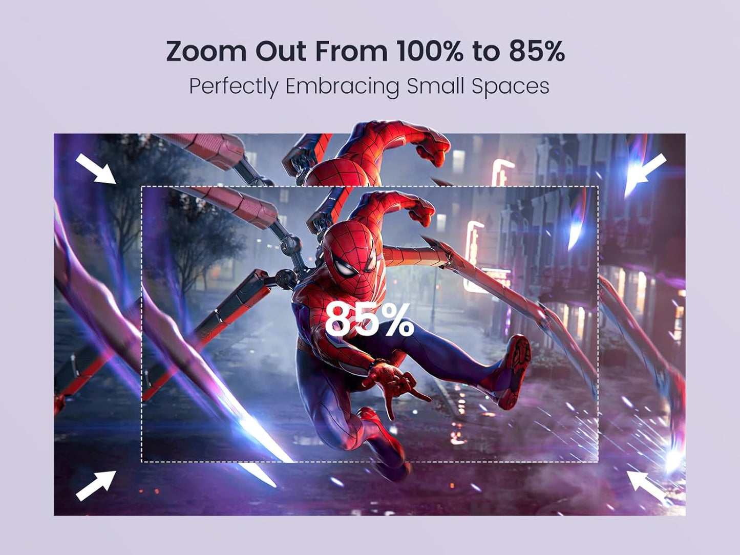 [270°Adjustable Stand] Smart Android Projector with WiFi and Bluetooth, Portable Projector 1080P, Auto Keystone Outdoor Projector for Phone/TV Stick/HDMI/PS5