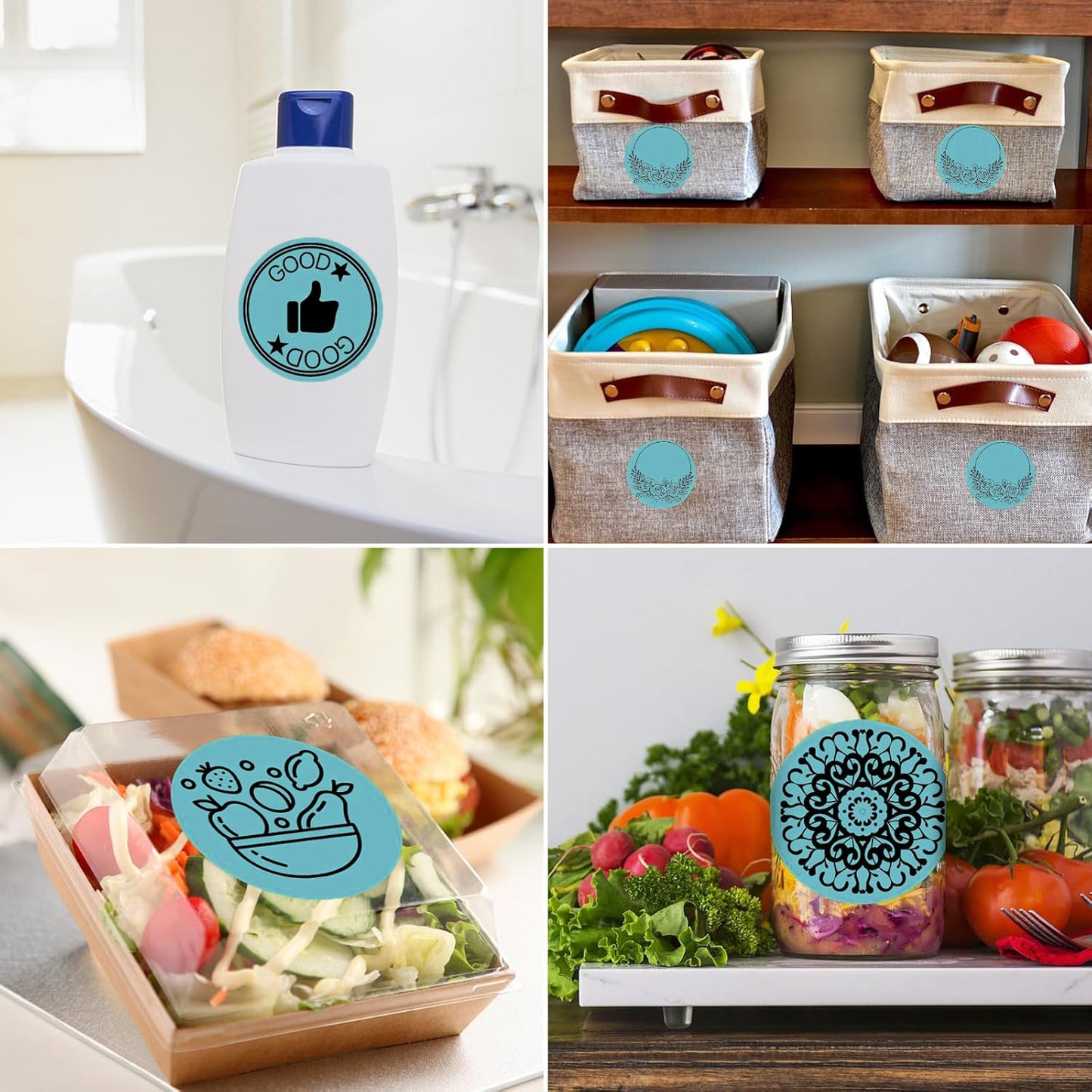 " Blue Round Direct Thermal Labels – 750 Labels per Roll, 2 Rolls per Box | Waterproof, Removable, Self-Adhesive Circle Stickers for Organization & Business