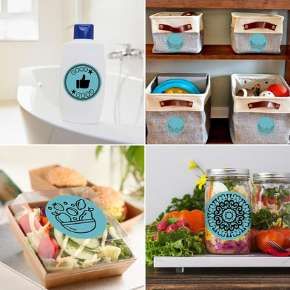 " Blue Round Direct Thermal Labels – 750 Labels per Roll, 2 Rolls per Box | Waterproof, Removable, Self-Adhesive Circle Stickers for Organization & Business