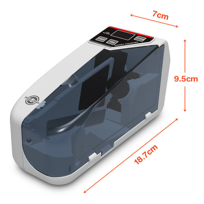 Portable Handy Bill Counter Cash Banknote Counter Money Currency Counting Machine AC or Battery Powered