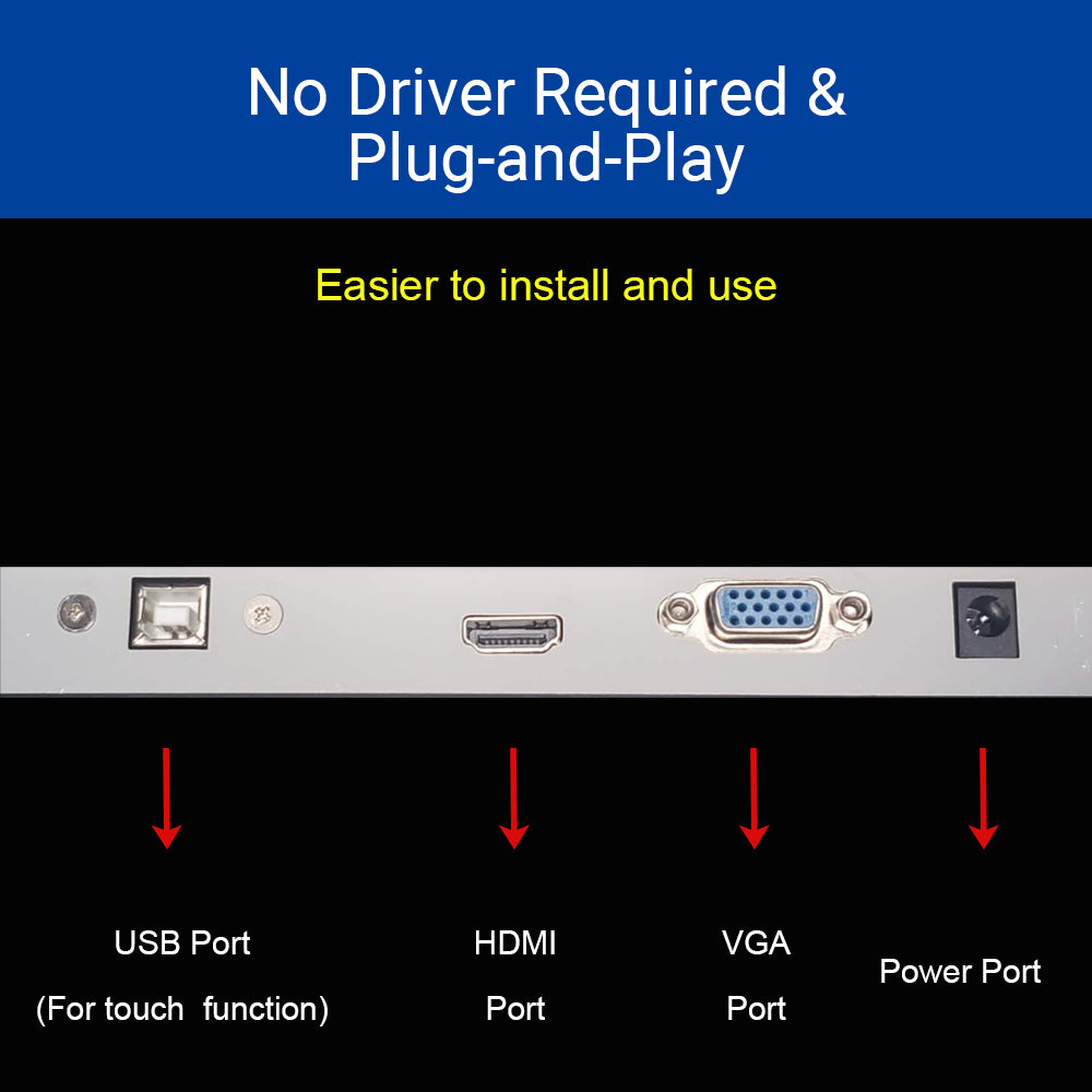 Syson POS 19" Capacitive Touch Screen Monitor, 1280×1024 LCD Display, 4:3 True Flat, Multi-Touch, Supports VGA/HDMI/USB, for POS System, Restaurant, Retail, Kiosk