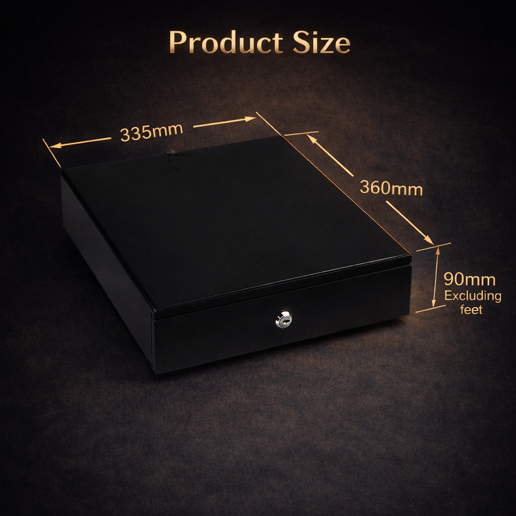 13" POS Automatic Cash Drawer with Removable Coin Tray 4B4C, 2 Keys, Compatible POS Receipt Printer