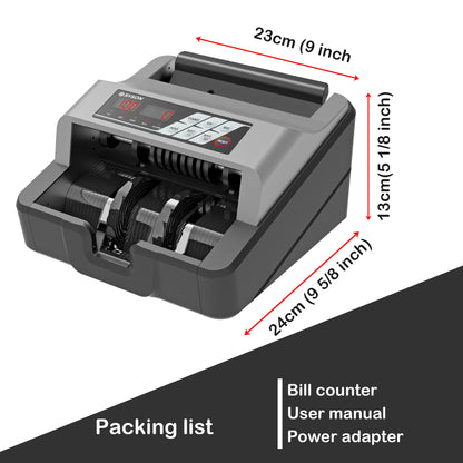Syson Portable Money Counter – 1300 Bills/Min Fast Bill Counter with Advanced UV/MG Counterfeit Detection | Lightweight, Accurate & Reliable
