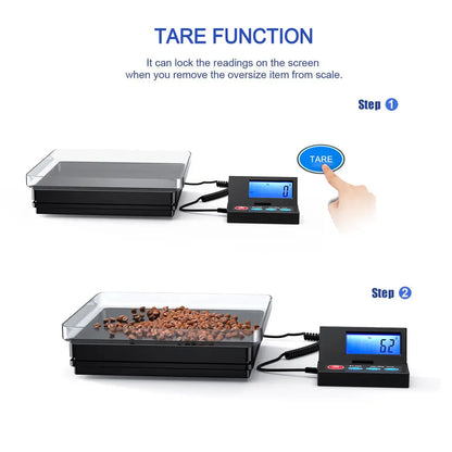 Syson Digital Shipping Scale, 1g High Accuracy! 110lbs Postal Scale, Hold/Tare Function, Manual/Auto Off LCD Display, Lightweight Scale for Packages/Luggage/Home, Battery & AC Adapter Included