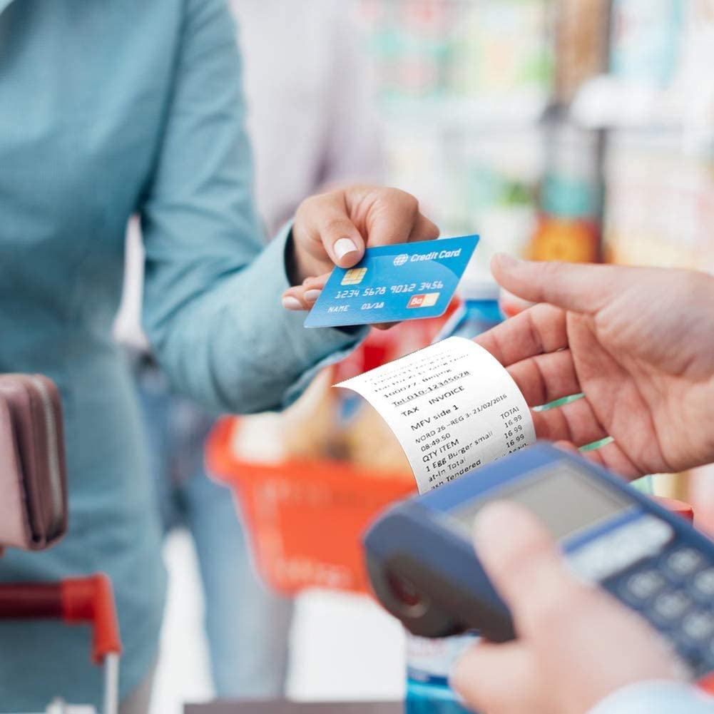 SYSON Thermal Paper Rolls 2 1/4" x 55' (50 Rolls/Case),&nbsp; BPA Free Receipt Paper , 2.25 x 55 ft Thermal Printer Paper Fits 58mm Mini Thermal POS Printer &amp; Square Terminal Credit Card Machines