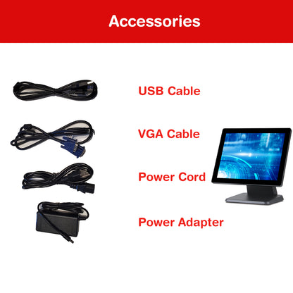 15" Touch Screen POS Capacitive LED Multi-Touch Touch Screen, True Flat Seamless Monitor for Restaurant Kiosk Retail