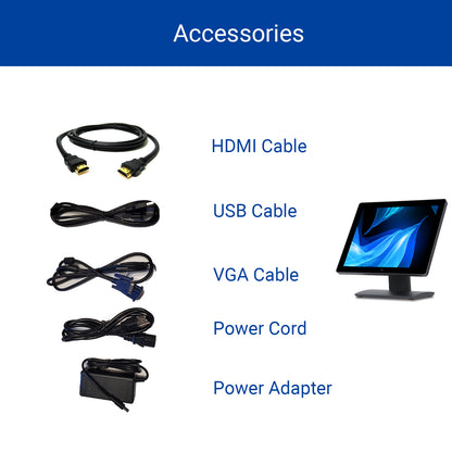Syson POS 19" Capacitive Touch Screen Monitor, 1280×1024 LCD Display, 4:3 True Flat, Multi-Touch, Supports VGA/HDMI/USB, for POS System, Restaurant, Retail, Kiosk