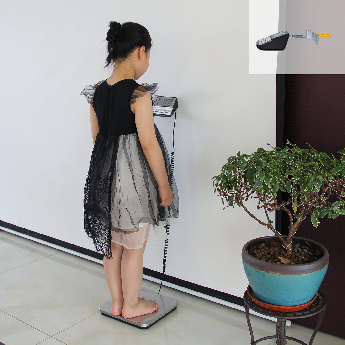 Digital Shipping Scale, 440lb (200Kg) Heavy Duty Stainless Steel Freight Scale, Hold/Tare Function, Manual/Auto Off LCD Display, Battery & AC Adapter Included