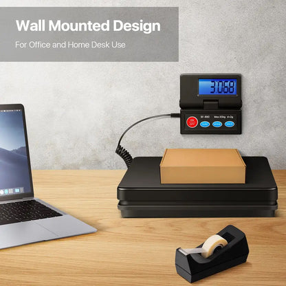 Syson Digital Shipping Scale, 1g High Accuracy! 110lbs Postal Scale, Hold/Tare Function, Manual/Auto Off LCD Display, Lightweight Scale for Packages/Luggage/Home, Battery & AC Adapter Included