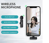 Wireless Lapel Microphone Noise Reduction Clip-on Record Mic With USB-C Receiver