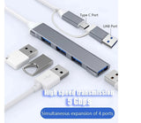 USB-C Type C to USB 3.0 4 Port Hub USB Adapter USB-C Aluminum Slim Thunderbolt USB